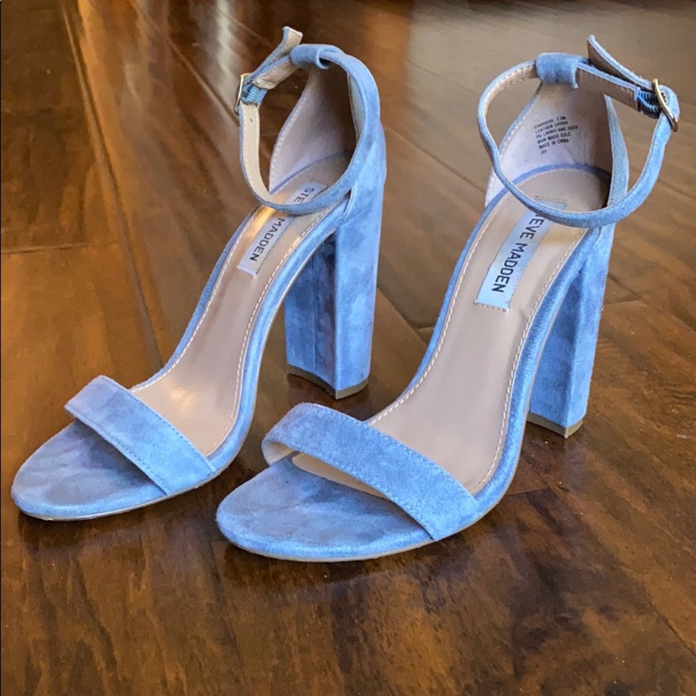 Steve Madden CARRSON Baby Blue Suede Size 7.5M